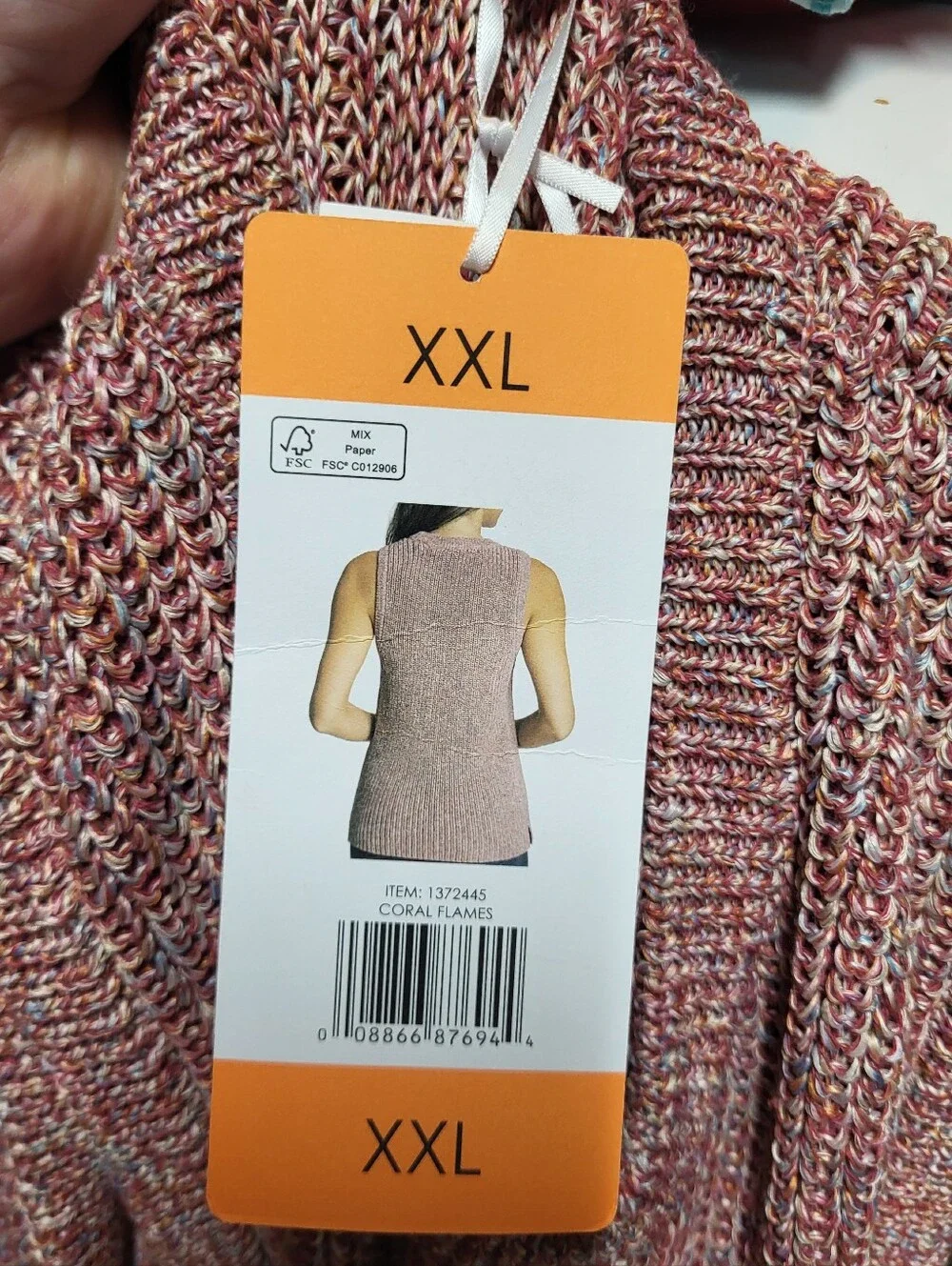 NWOT Ella Moss Junior's Marge Ribbed Knit Sleeveless Sweater Tank - Size XXL